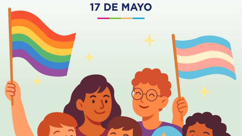 Imagen de muchas personas con las banderas de la comunidad LGBT