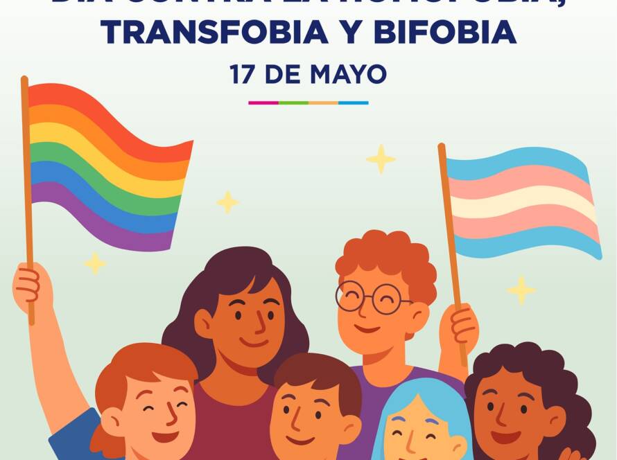 Imagen de muchas personas con las banderas de la comunidad LGBT