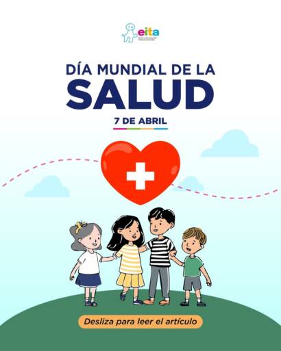 Unos cuatro jóvenes debajo de un corazón rojo con una cruz blanca