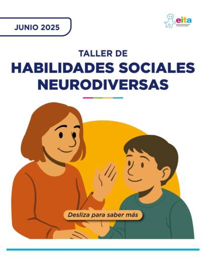 Imagen de una madre con su hijo. En el título está "Talleres de habilidades sociales neurodiversas"
