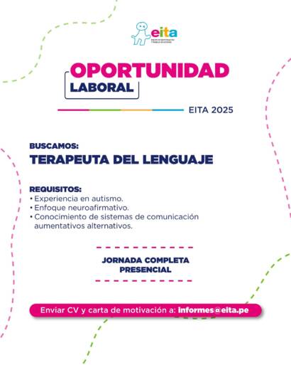 Texto con los datos para contratar terapeuta del lenguaje