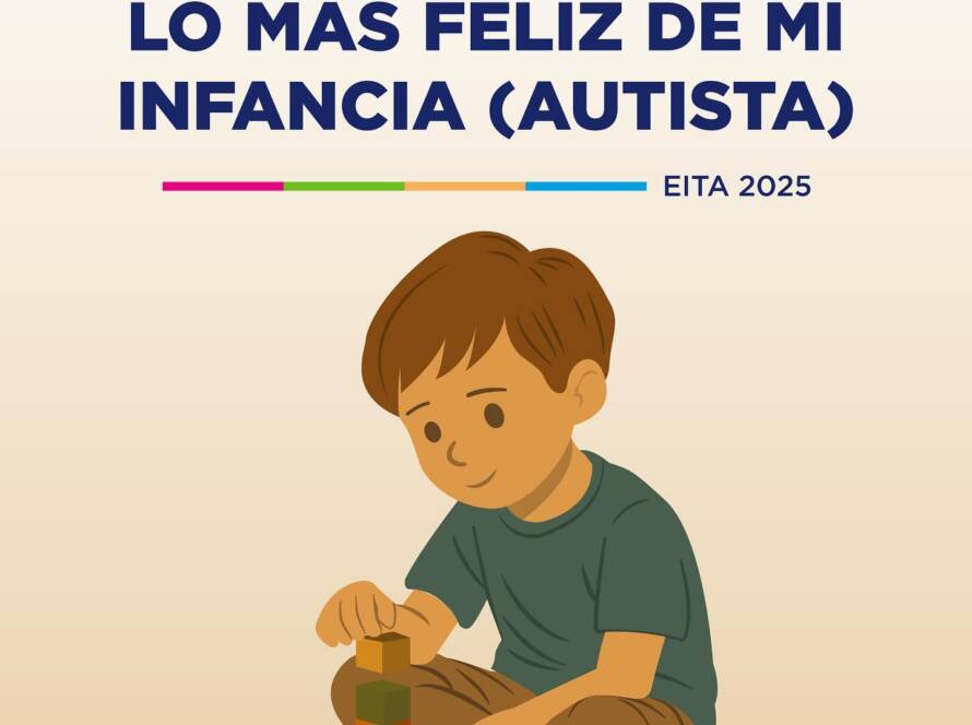Un niño arma sus juguetes