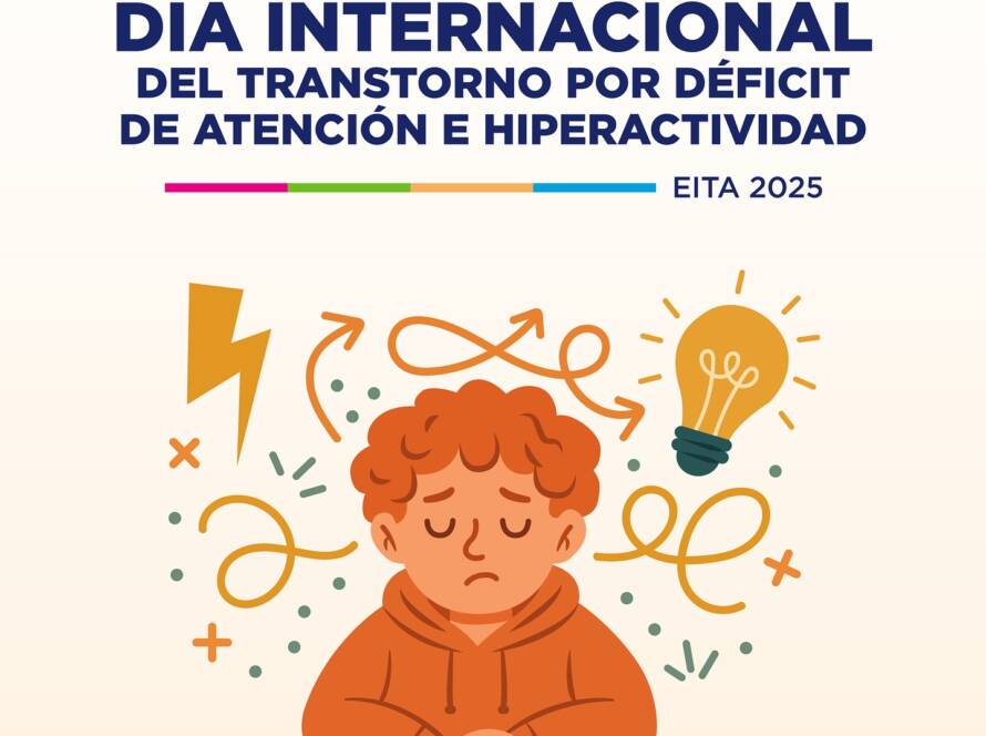Un joven cierra los ojos mientras ve múltiples líneas curvas y un foco encendido en su mente