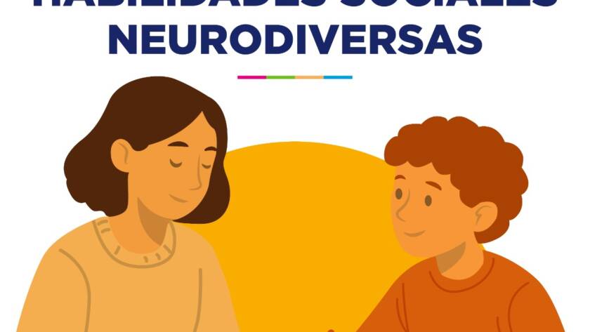 Imagen de una profesora dibujando junto con un joven. Arriba, está el título